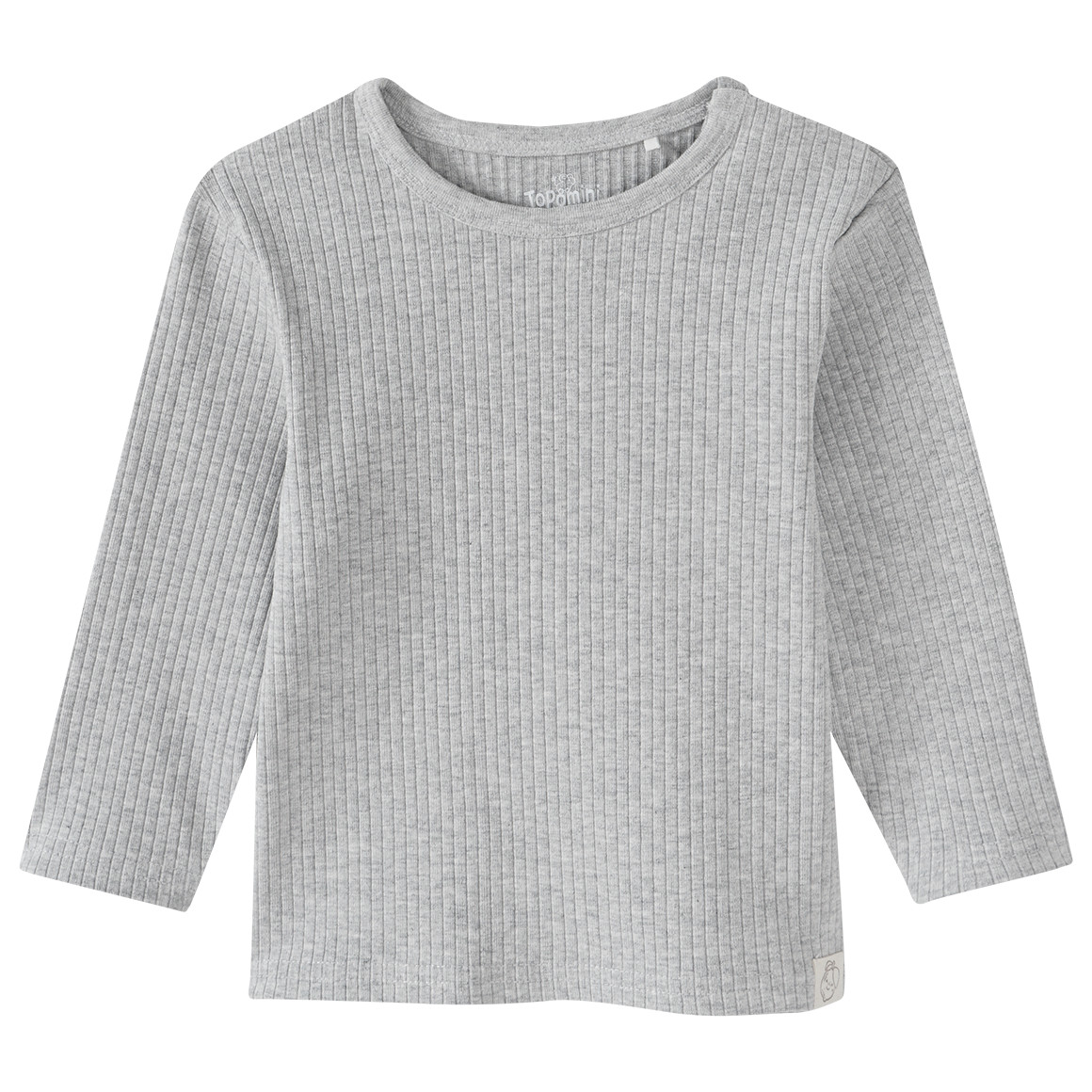 Topomini Pure Collection Baby Langarmshirt mit Rippstruktur hellgrau