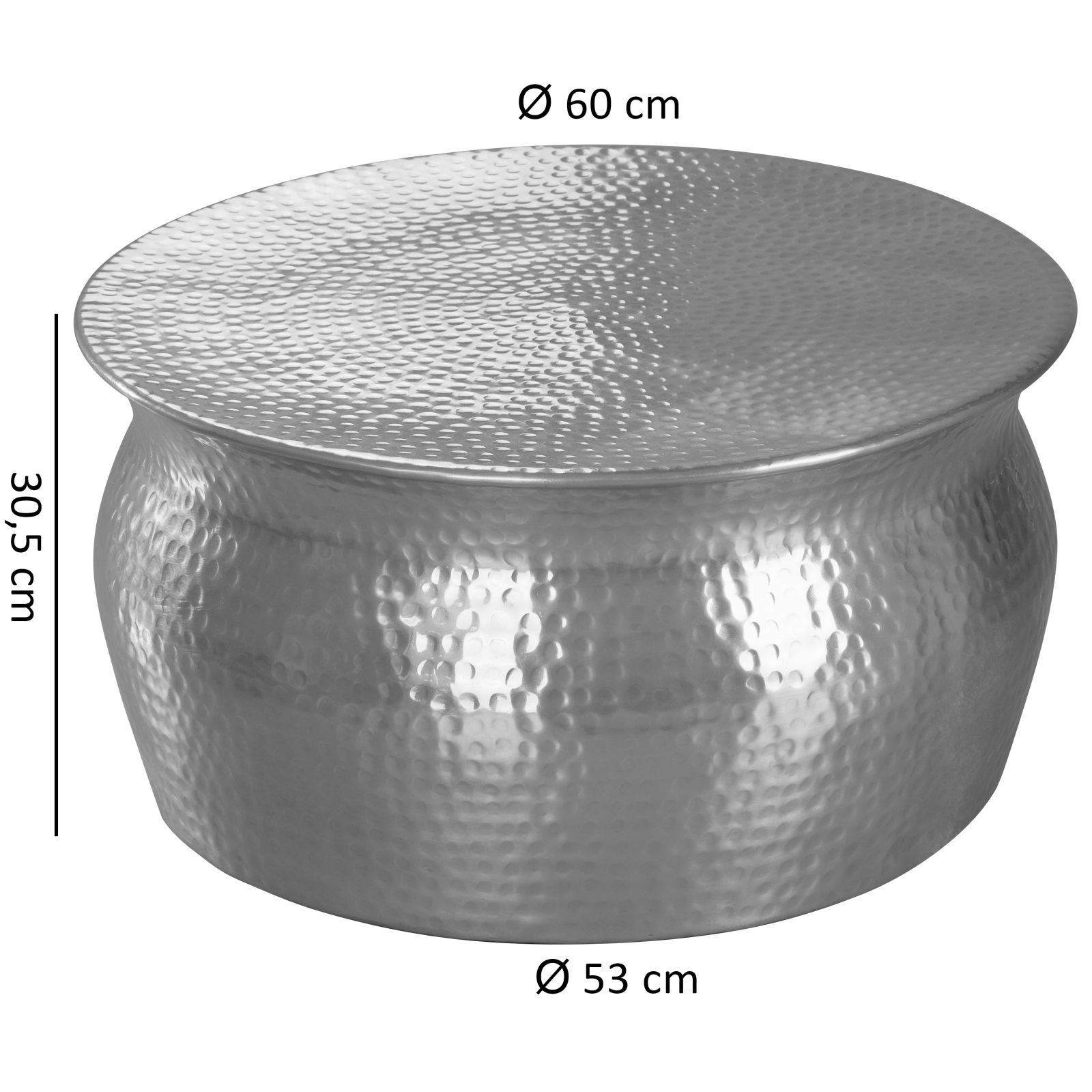 Couchtisch- silber - Aluminium