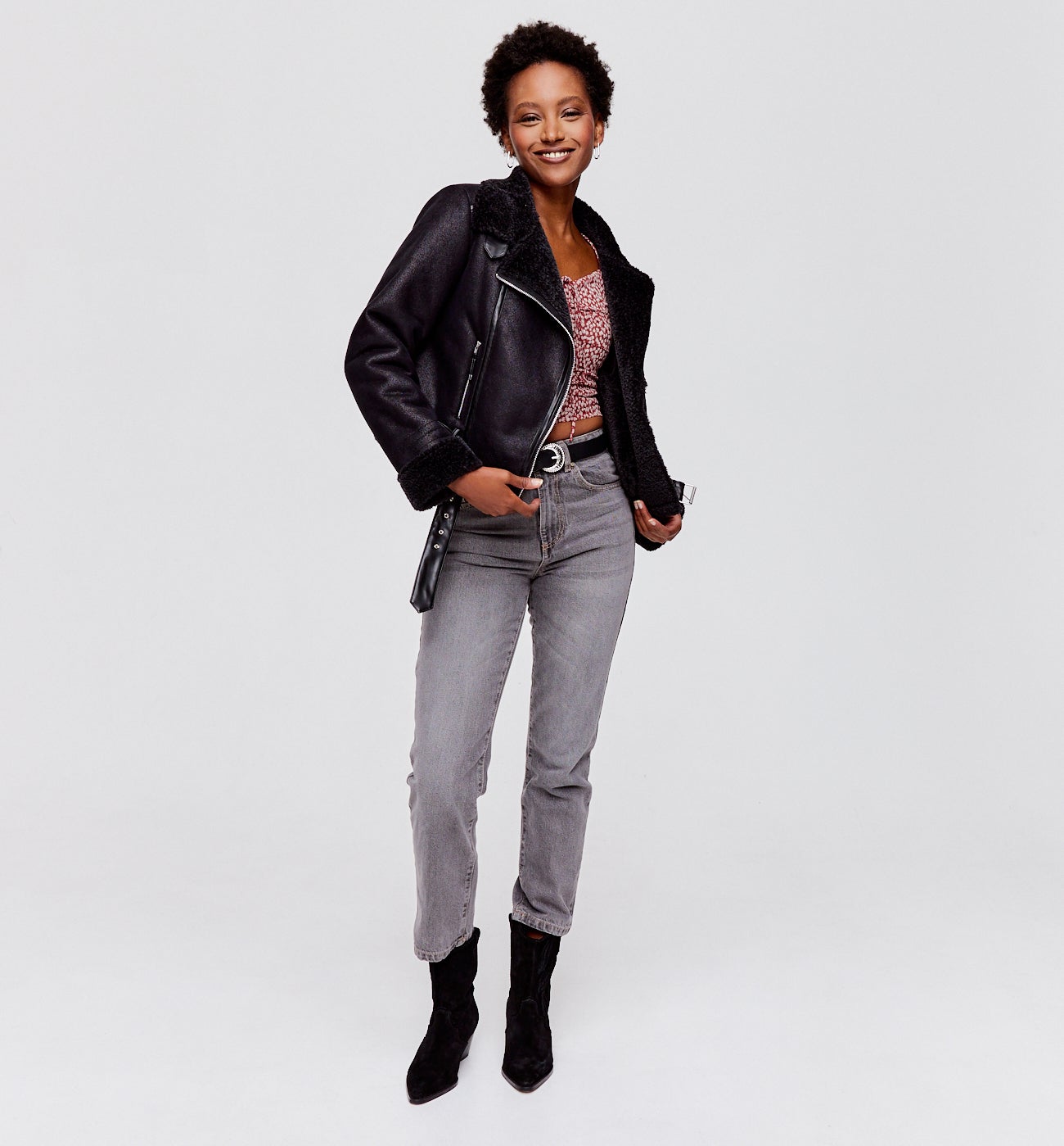 Crop top en voile Femme - Imprimé multicolore