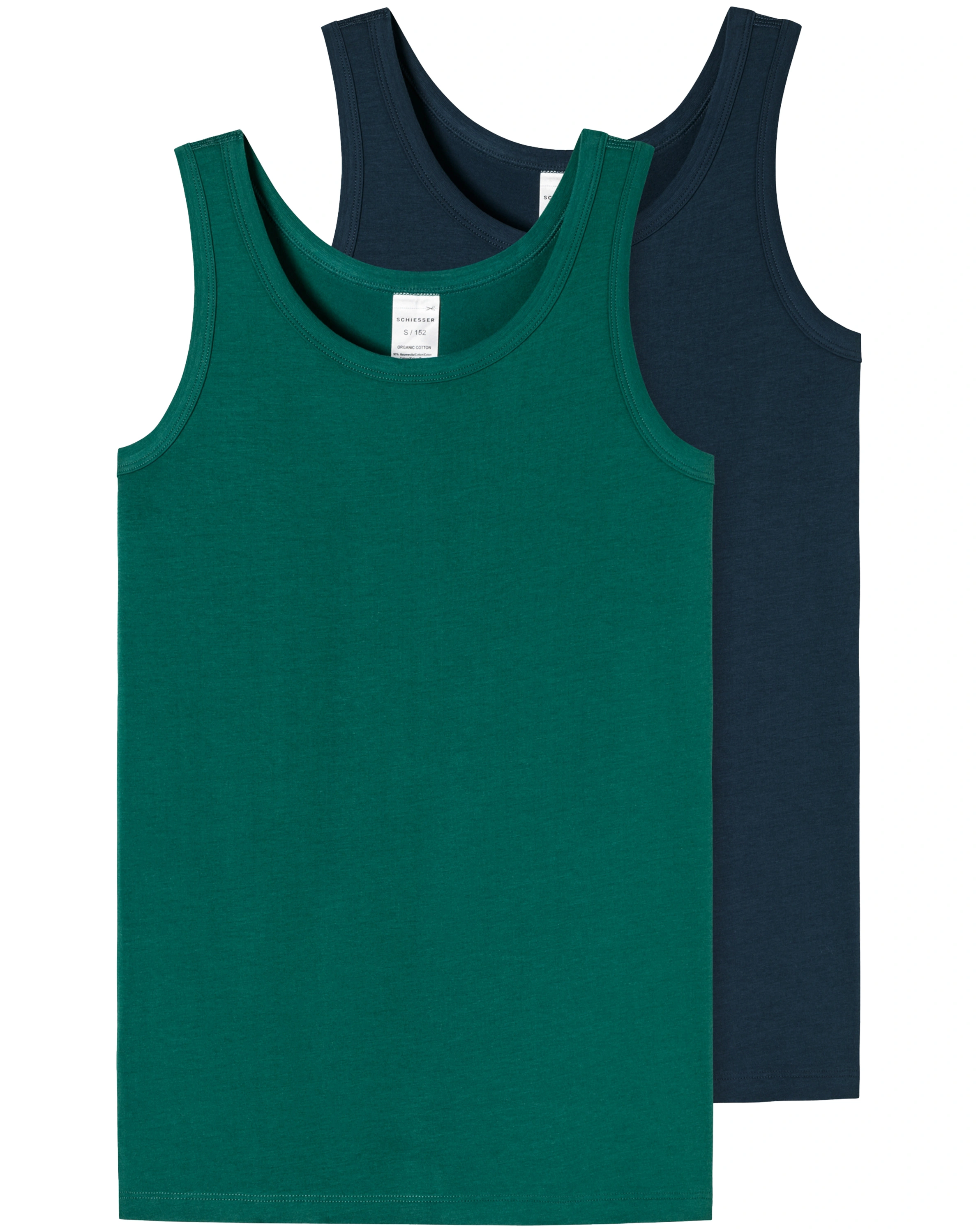 Unterhemd BASICS 2er-Pack in blau/grün