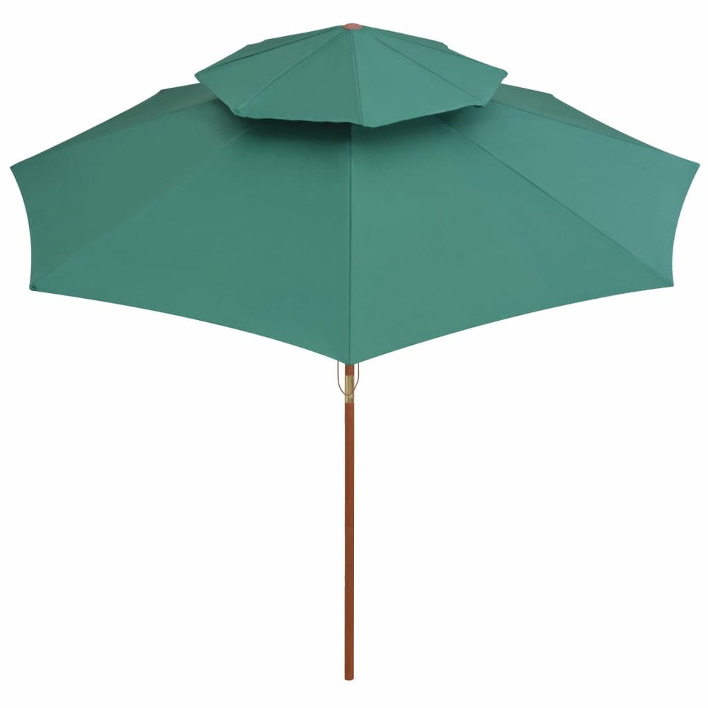 Parasol de terrasse 270 x 270 cm poteau en bois vert