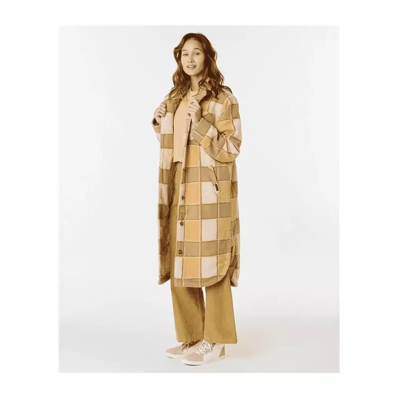 Veste femme RIPCURL Long Line Check Jacket Khaki
