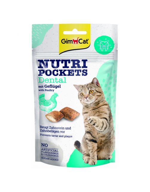 Gimcat Nutri Pockets - Kattensnack - Dental Gevogelte 60 g