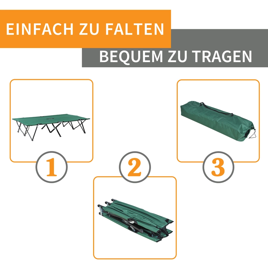 Outsunny Feldbett mit Tragetasche grün