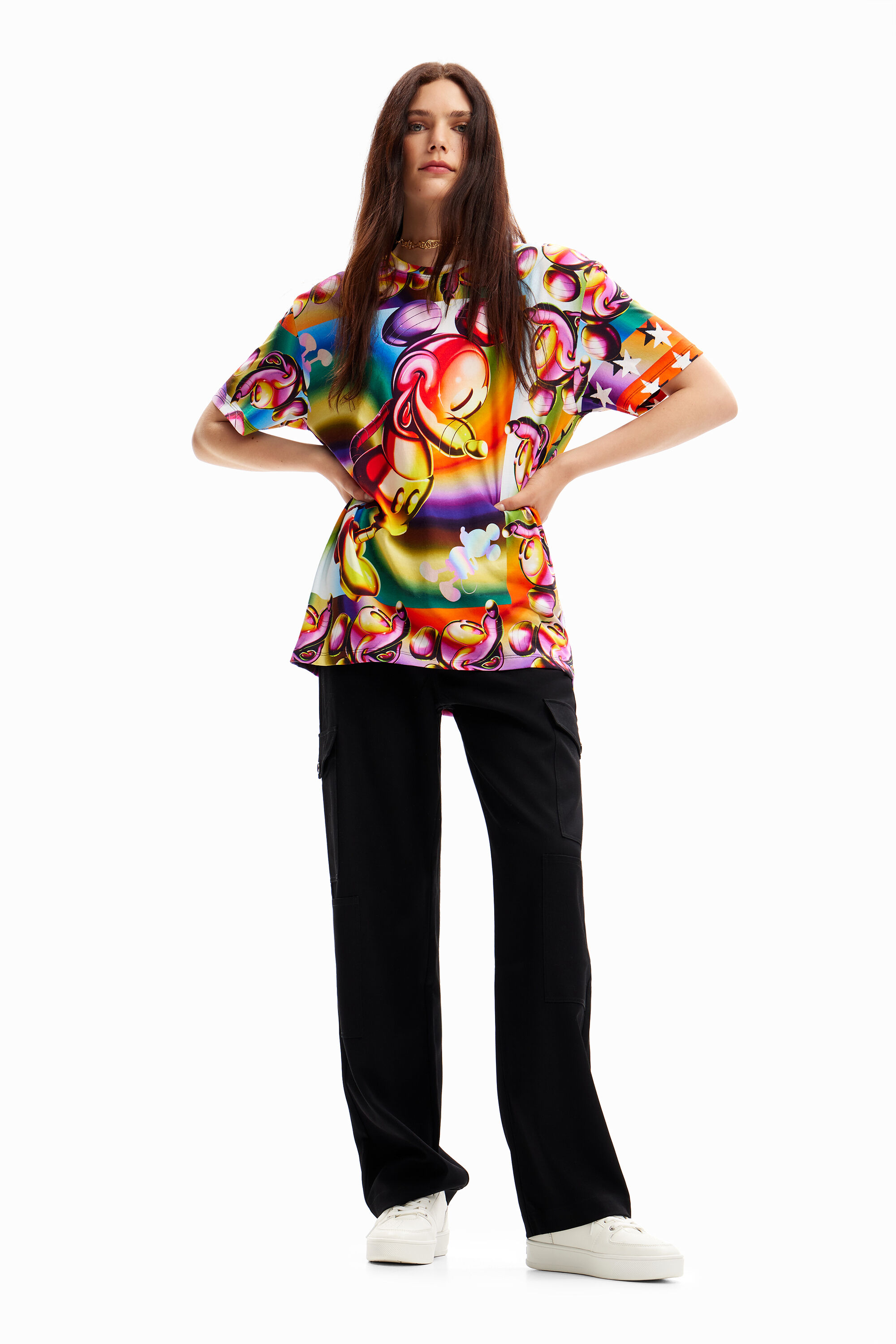 Camiseta grande multicolorida do Mickey Mouse