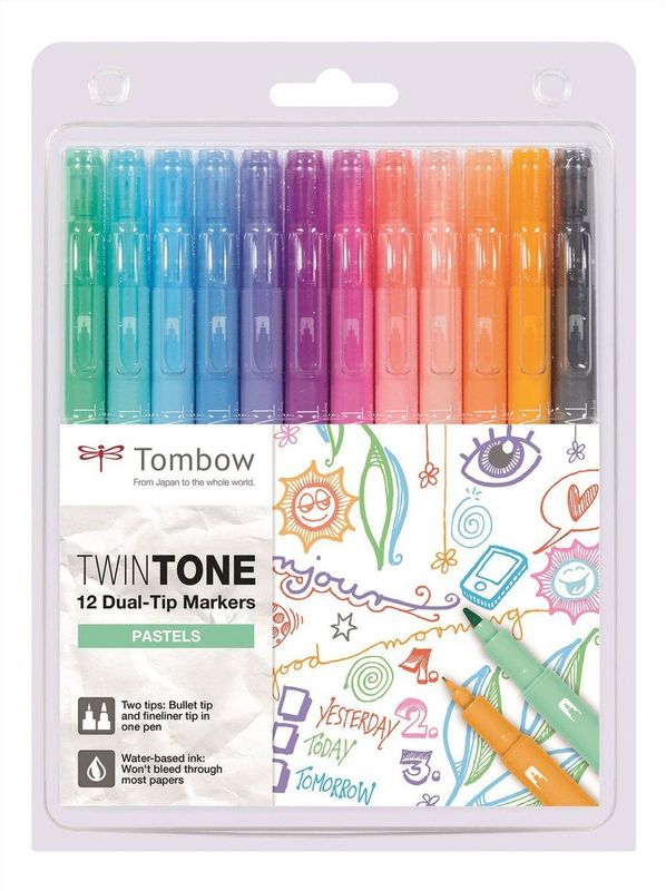 Tombow TwinTone Marker Set – Pastel Colours - Set van 12