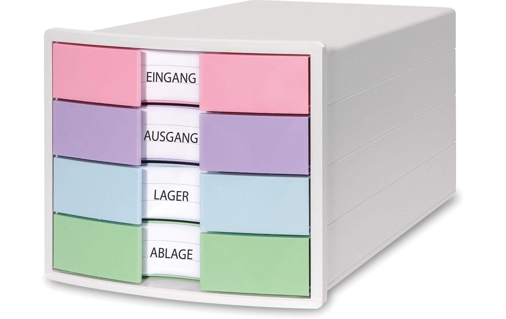 Schubladenbox IMPULS Weiss / PastellA4-Schubladenbox mit 4 geschlossenen Schubladen