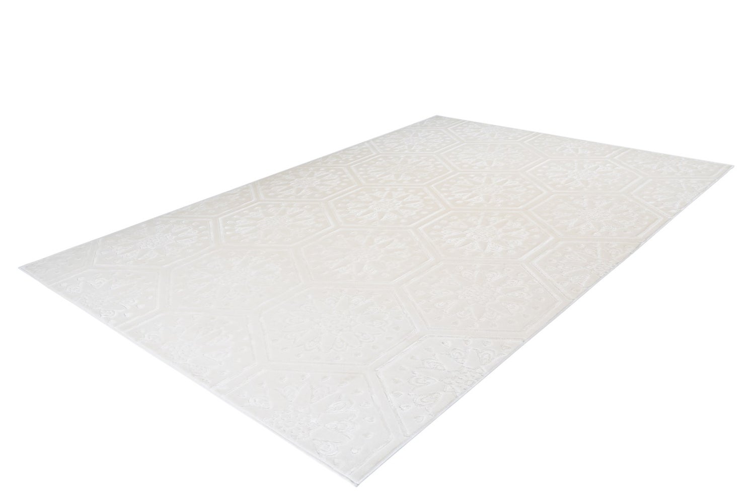 Kortpolig vloerkleed Blissique Wit Modern, Klassiek 120 x 170 cm