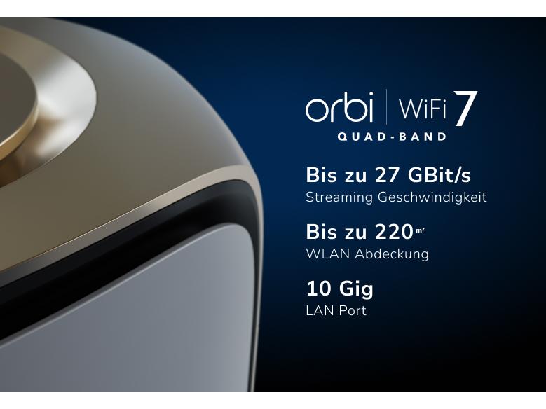 Netgear Mesh-System Orbi 970 RBE972S-100EUS 2er Set, Weiss Quad-Band WiFi 7 Mesh System, 27Gbps