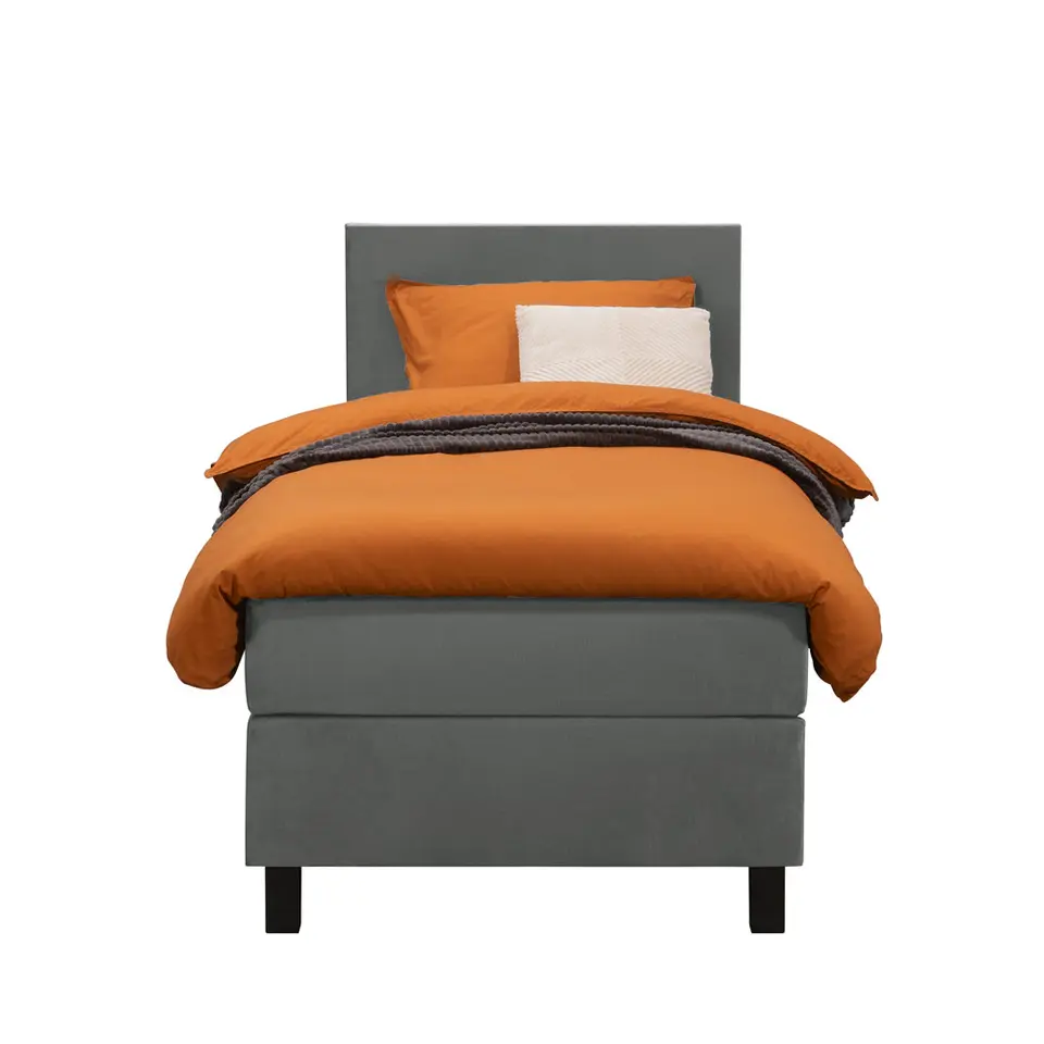 Boxspring Liv egaal - grijs - 90x200 cm - vierkante poot
