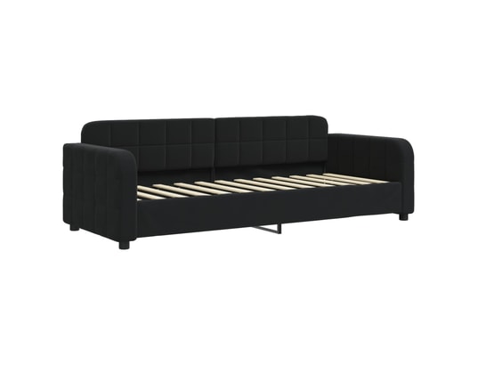 VIDAXL - Lit de jour avec lit gigogne et matelas noir 80x200 cm velou...