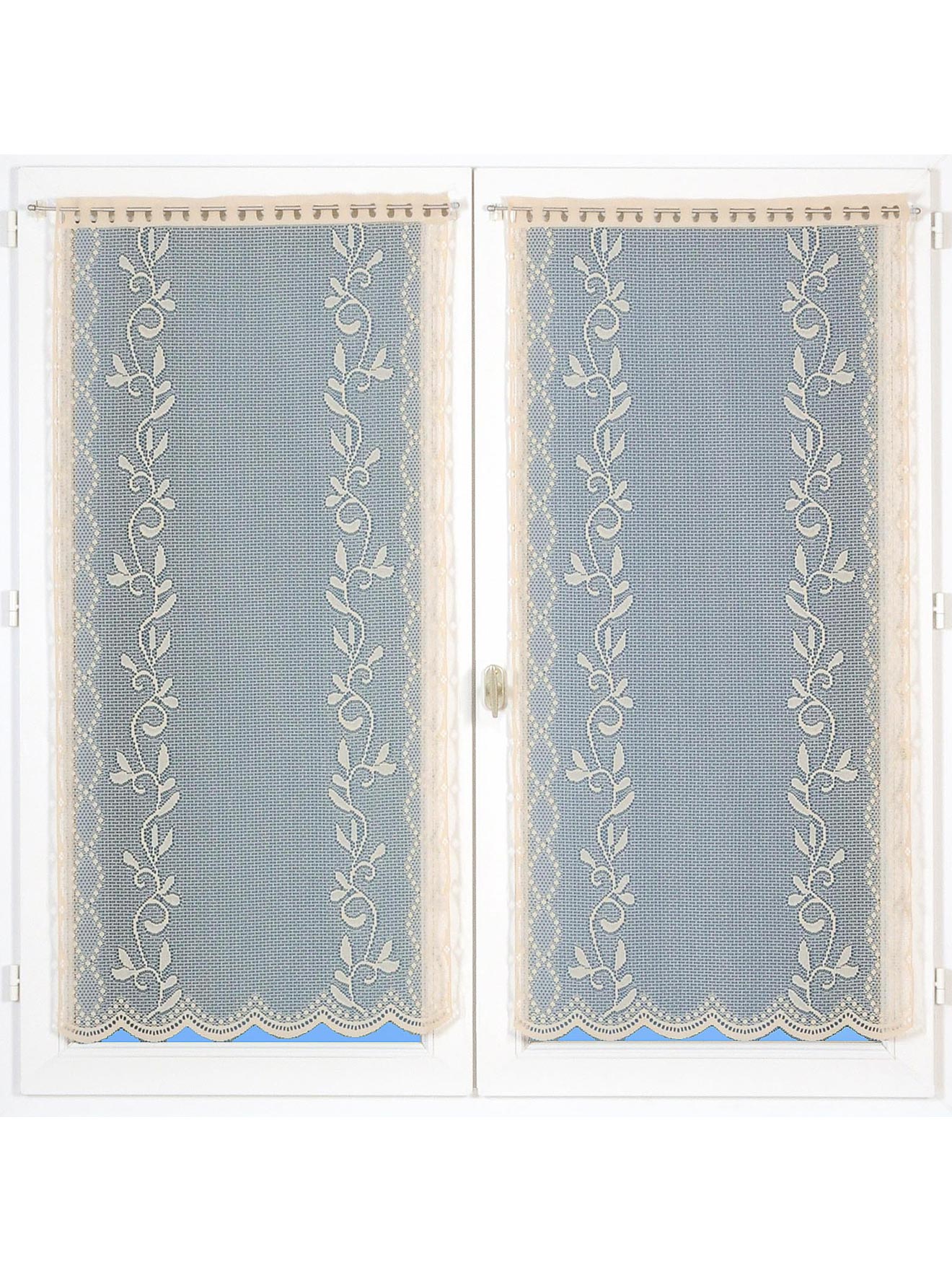 Paire de vitrages motif fantaisie