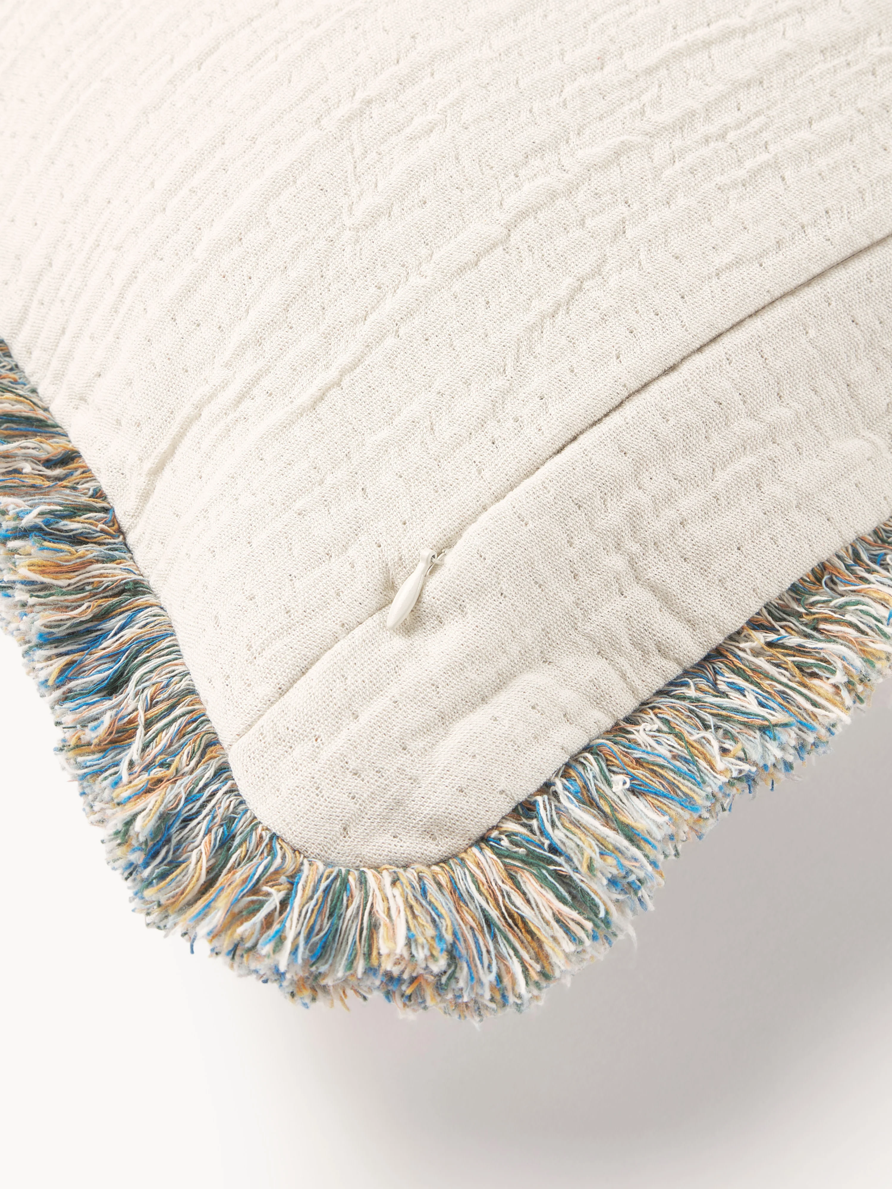 Jacquard kussenhoes Rui met franjes