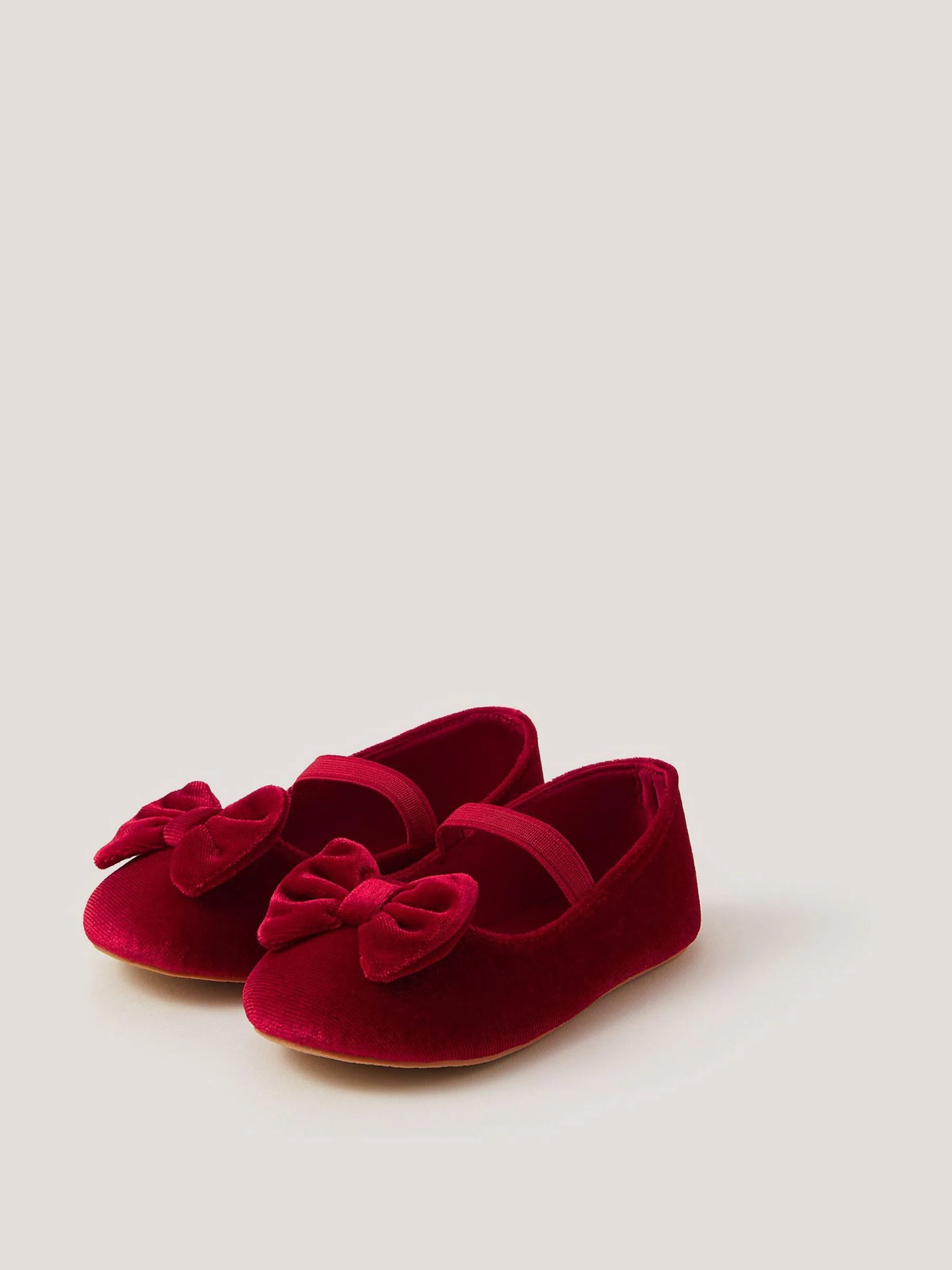 Monsoon Baby Bow Velvet Walker Shoes