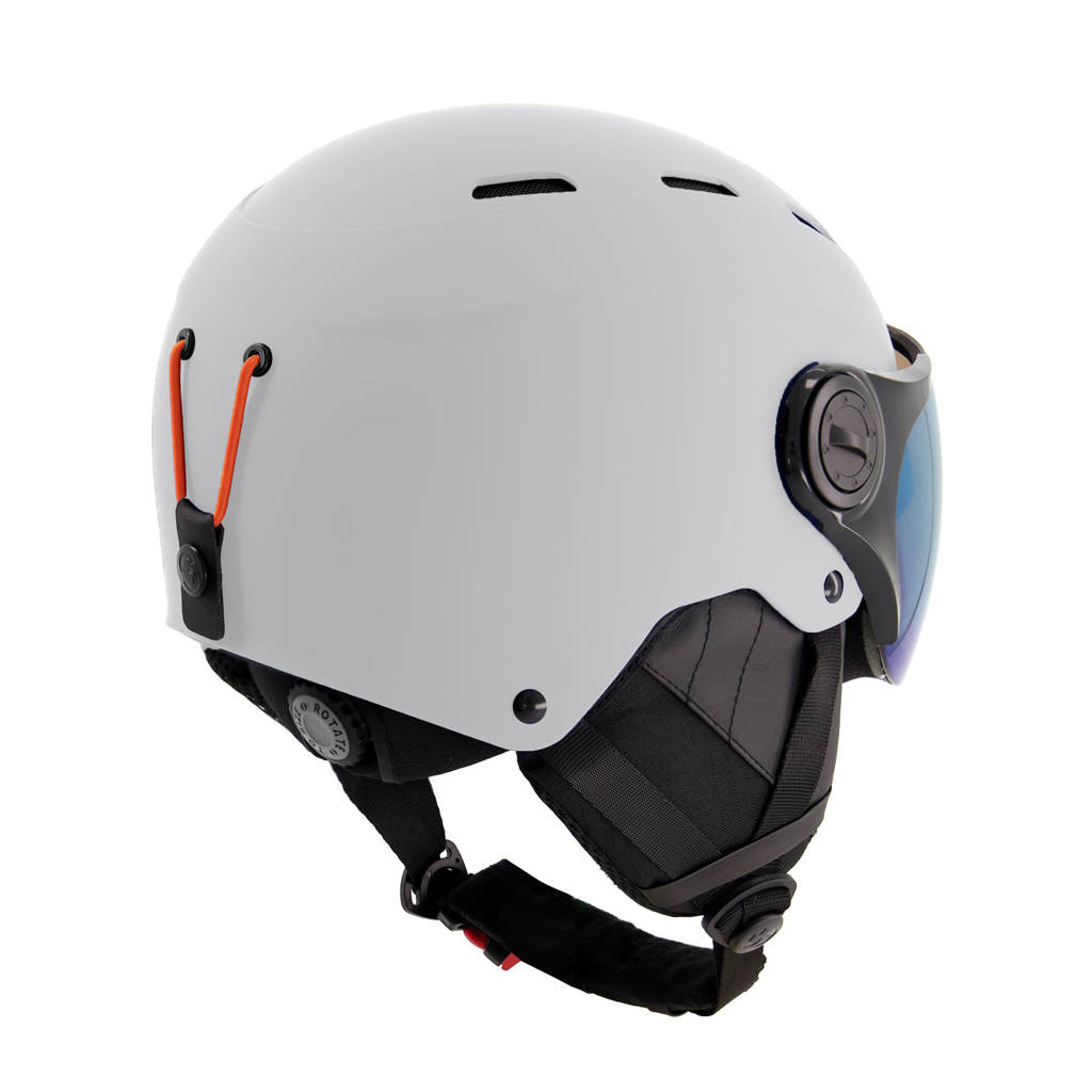 Sinner ski helm met vizier Typhoon Visor mat wit(blauwe lens)