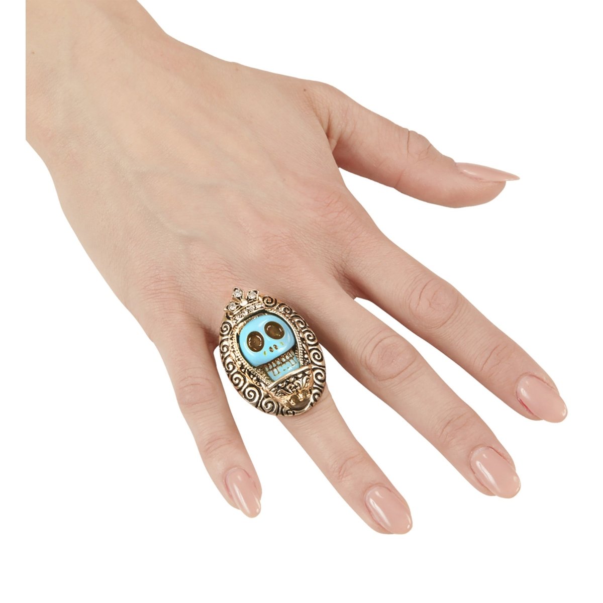 Halloween Ring Blauw Schedel