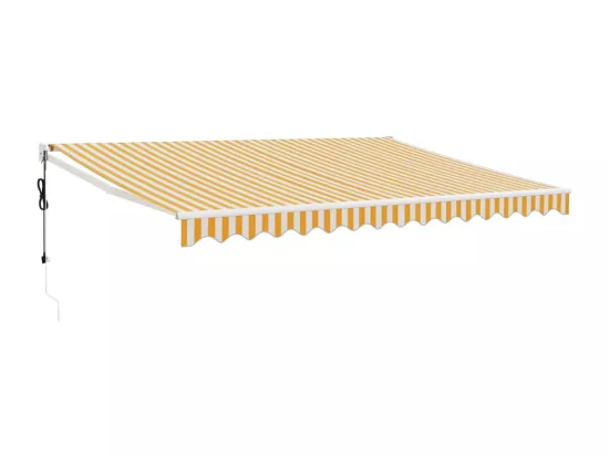 Auvent rétractable automatique jaune et blanc 4x3 m
