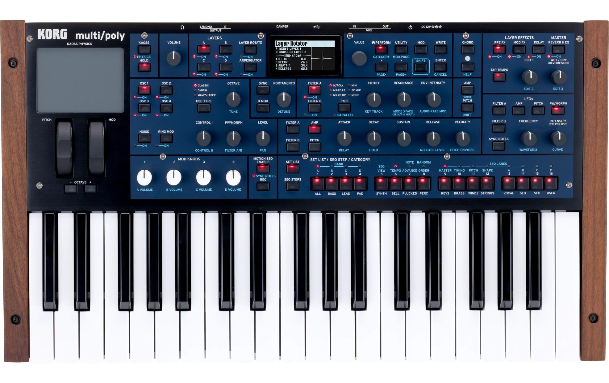 Synthesizer multi/poly<br>Analog Modeling Synthesizer