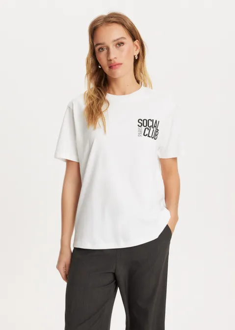 T-shirt met print social club wit (WIT)