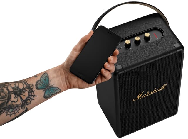Marshall Tufton transportabel stereohøjttaler (sort/messing)