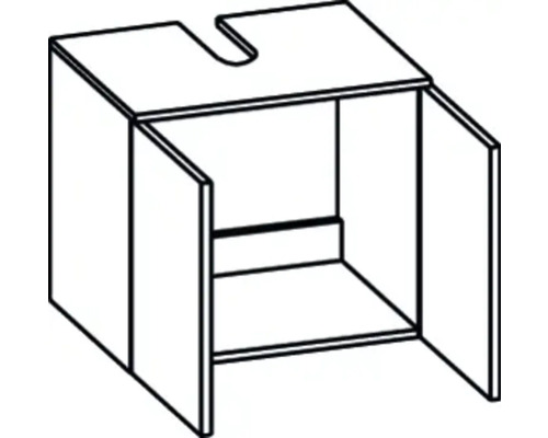 Pelipal Piolo wastafelmeubel, BxHxD 60 x 53 cm x 33 cm, frontkleur wit hoogglans, 359.016017