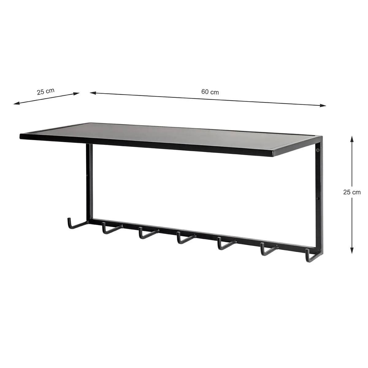 Pegane Garderobe murale Noir