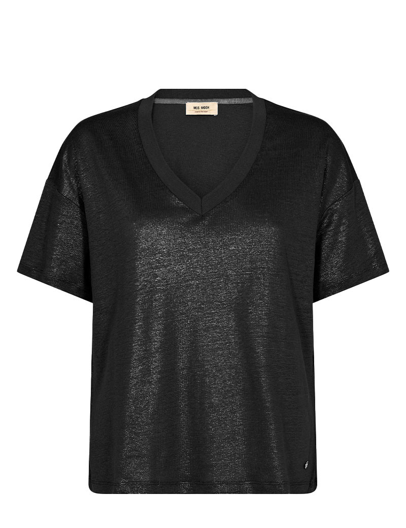 MOS MOSH T-SHIRT FEMME CASA COL V NOIR