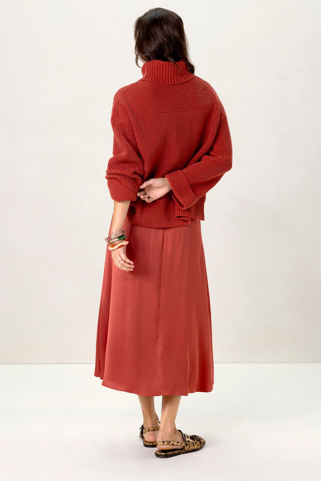 Donkerrode trui met turtle neck
