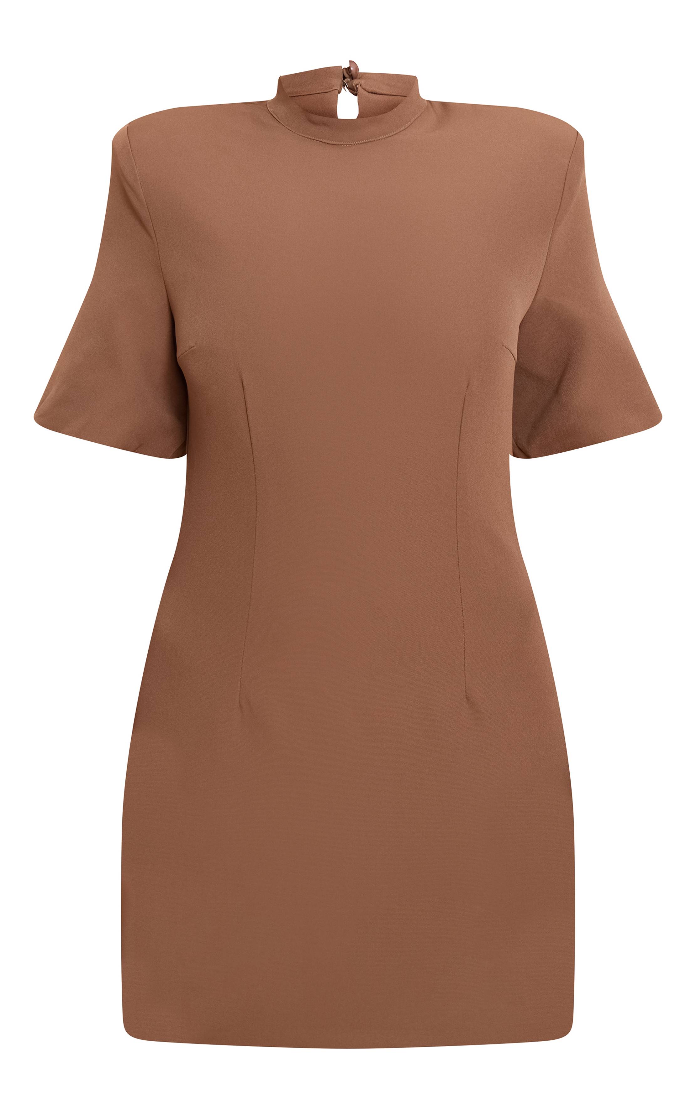 Champignon Robe Mini Cintrée Dos Nu En Tissu Tissé