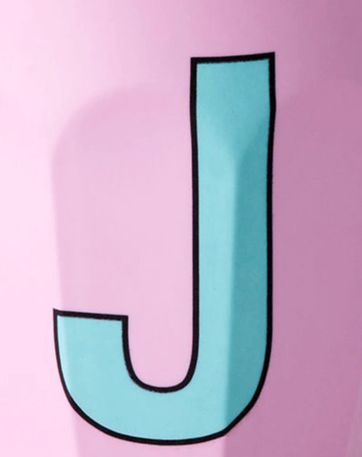 Melamin-Becher LETTER J - MEDIUM in pink