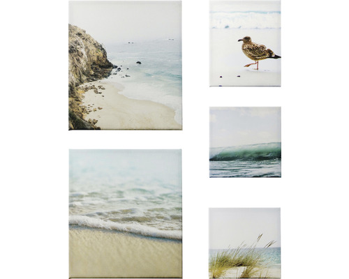 Canvas print zeezicht, set van 5, 60x80 cm