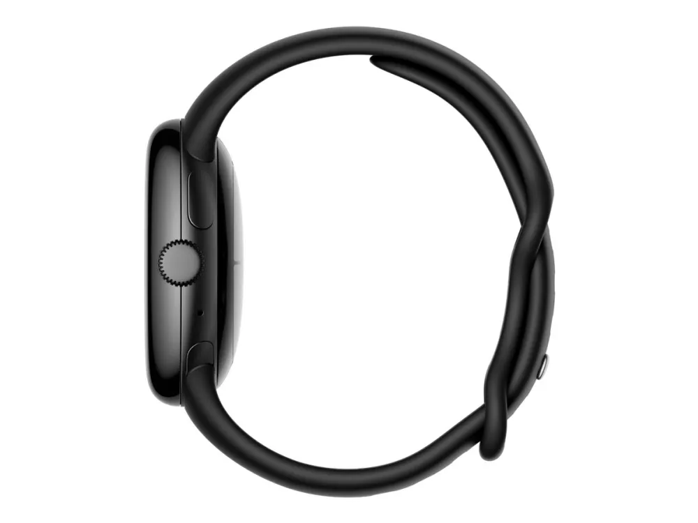 Google Pixel Watch - Matsort - smart ur med bånd - fluoroelastomer - obsidian - båndstørrelse: L - 32 GB - Wi-Fi, NFC, Bluetooth - 36 g