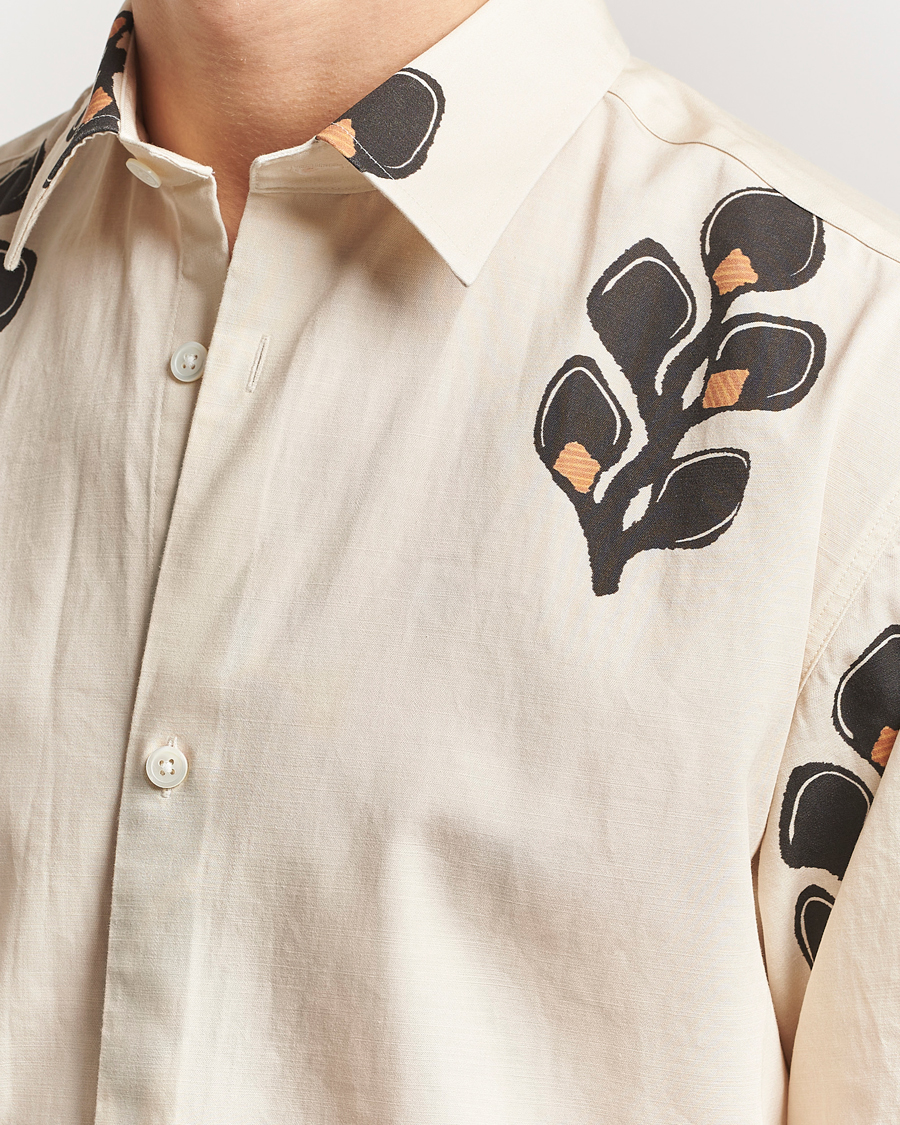 NN07 Freddy Printed Cotton/Lyocell Shirt Ivory