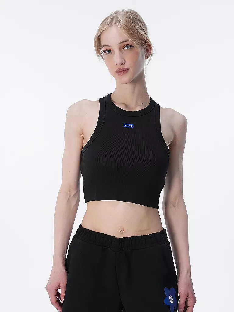 HUGO Top Cropped Fit  schwarz