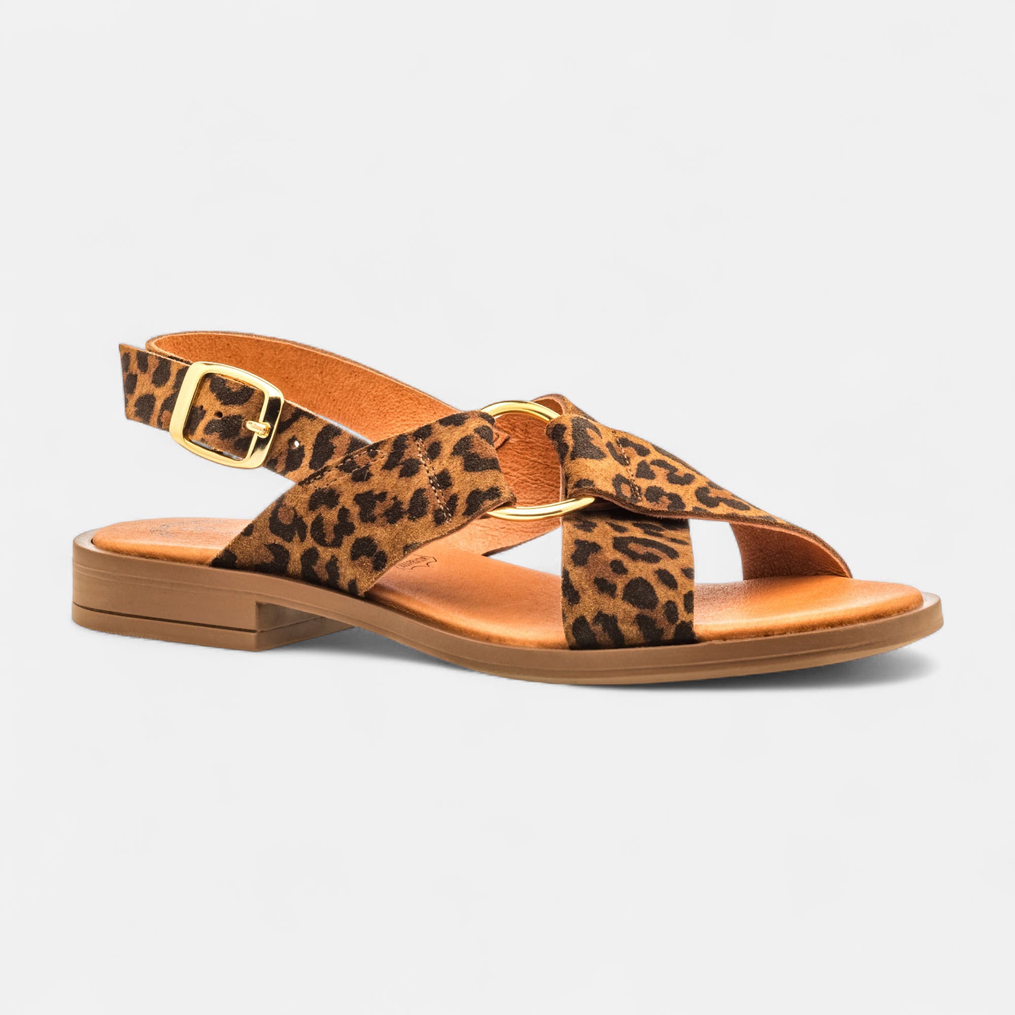 Nu-pieds Femme en cuir marron