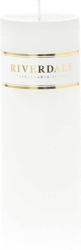 Riverdale stompkaars Pillar wit 90 uur D 7 H 20 cm