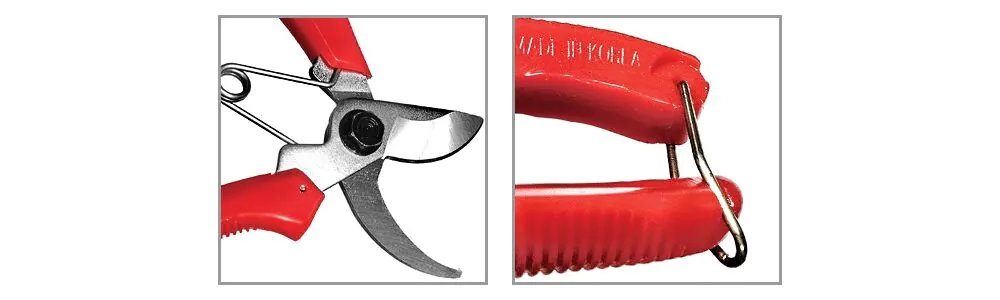 (20cm) Karbonstahl Garten Schere Pflanzen Schneidwerkzeug mit Sicherheitsverriegelung (WM1033) - Gebogene Klinge