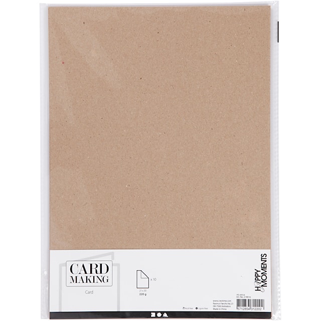 Kartong, A4, ark 210x297 mm, 220 g, natur, 10 stk./ 1 pk.