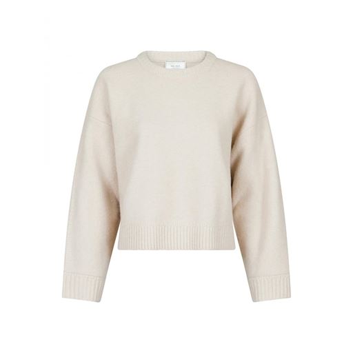 Neo Noir Detri Solid Knit Striktrøje, Ivory, 40