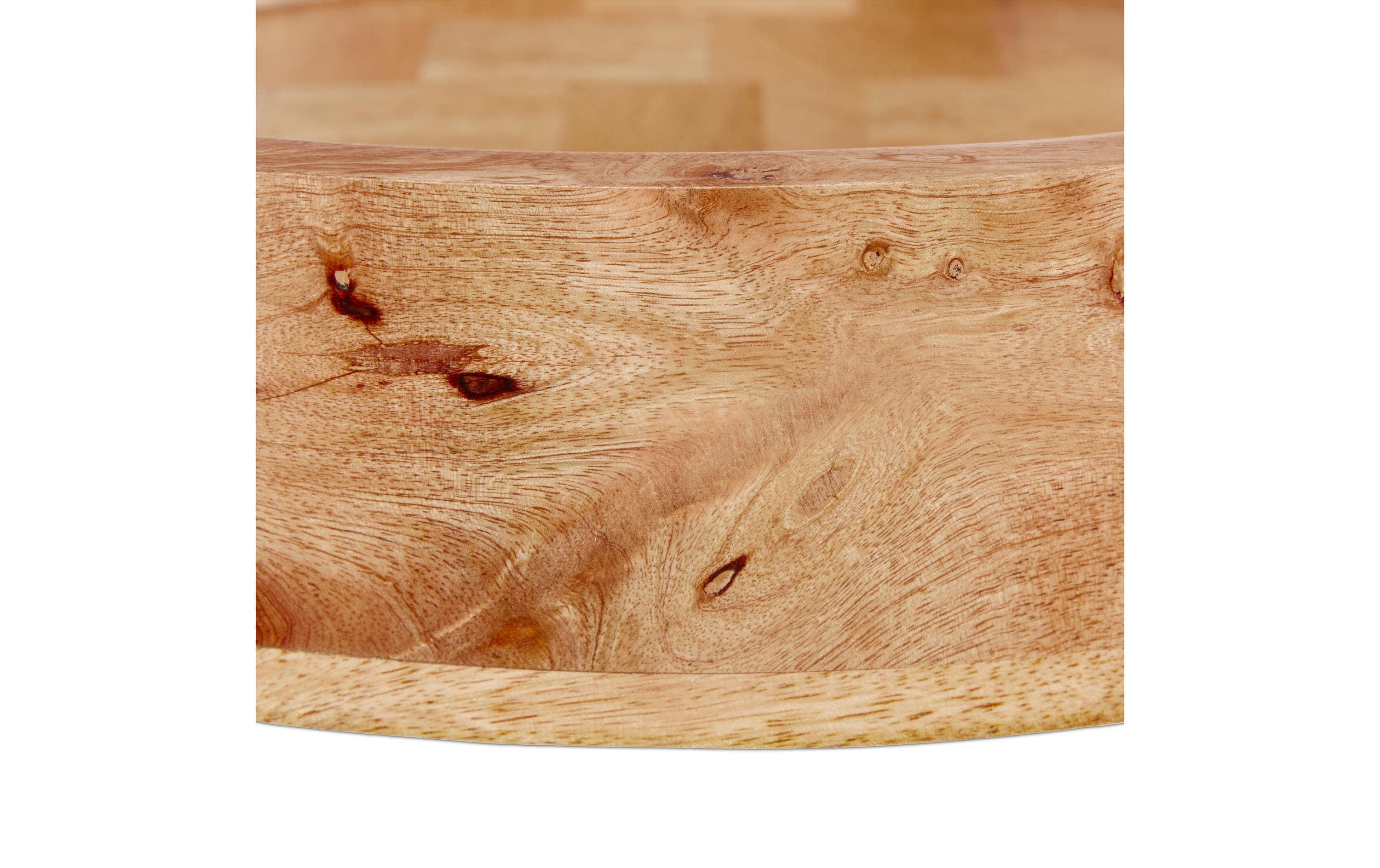 Serviertablett Mangoholz Natur, Schwarz, 35 cmTragetablett mit Griffen
