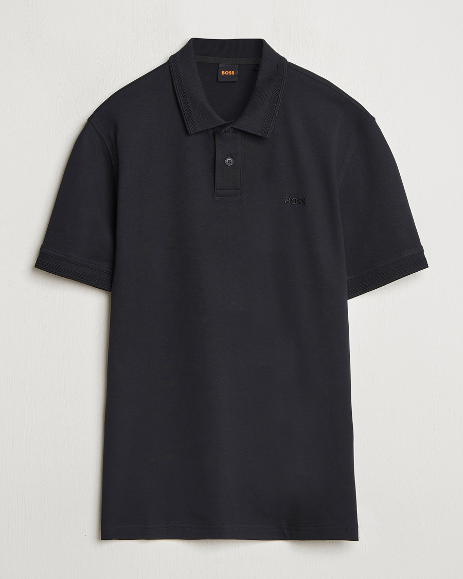 BOSS ORANGE Interlock Polo Black