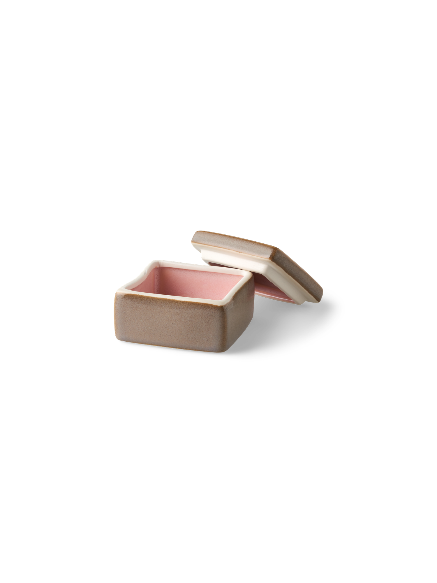 Dekorativ krukke | Keramik. 7,5 x 7,5 x 4,5 cm. | Warm Grey