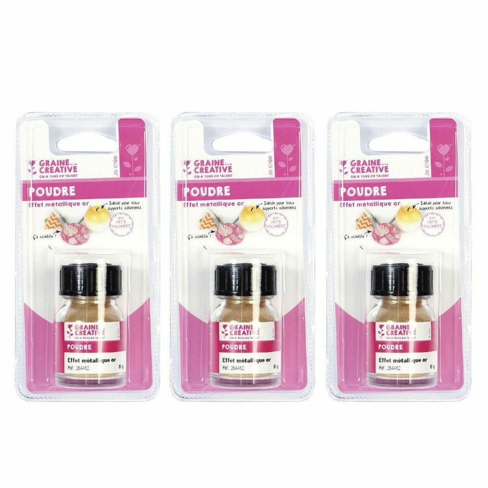 Poudre effet métallique doré pour pâte polymère 24 g