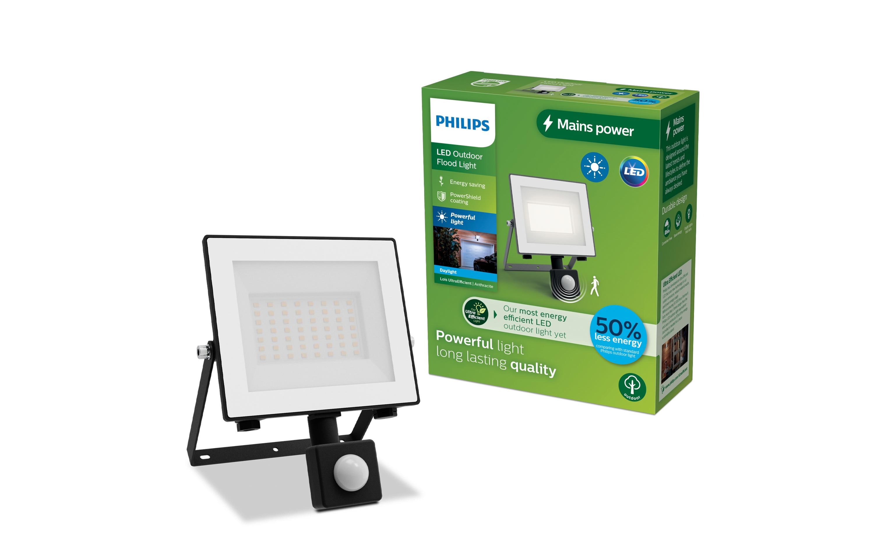 Lois Flutlicht UE 14W 5000K IR IP65 anthrazit 14 WHocheffizienter Scheinwerfer mit Bewegungssensor