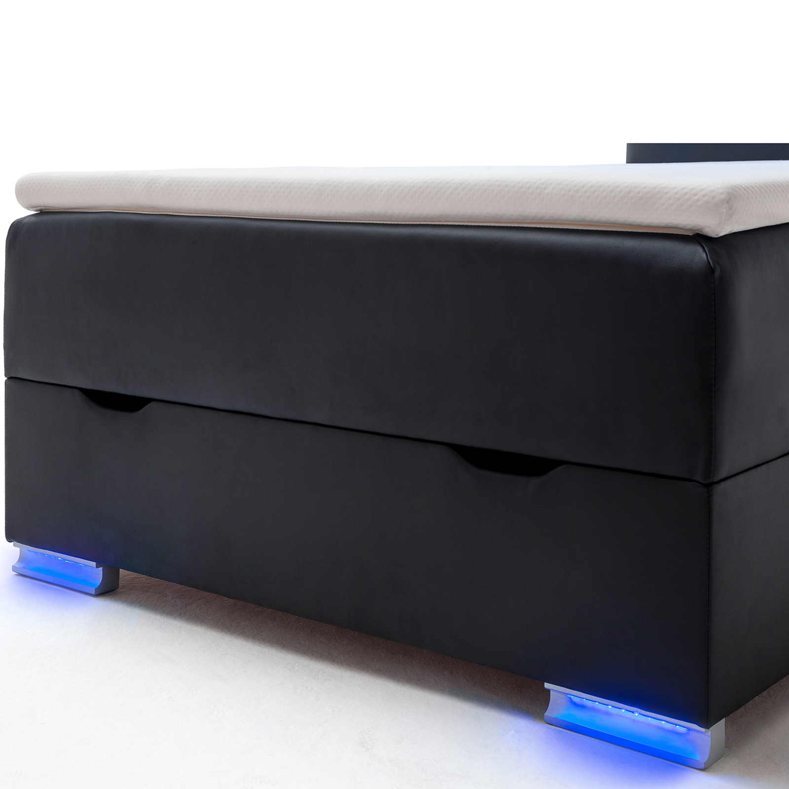 Boxspringbett - schwarz - H2 - Bettkasten - 140x200 cm