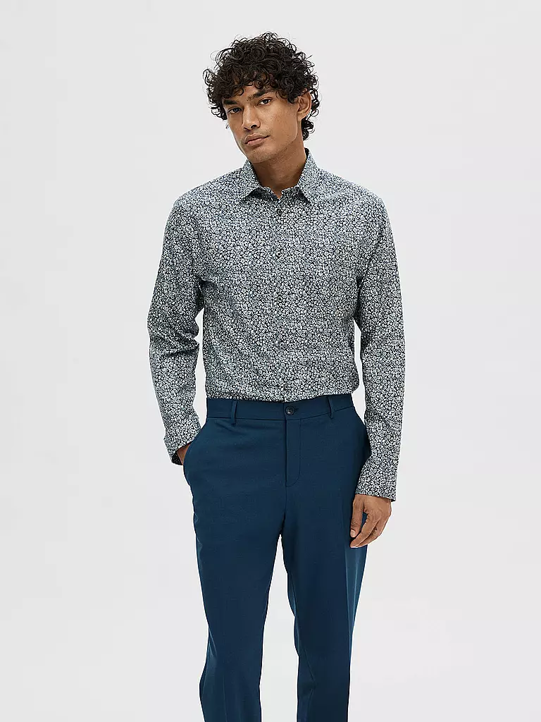 SELECTED Hemd Slim Fit SLHSLIMSOHO blau