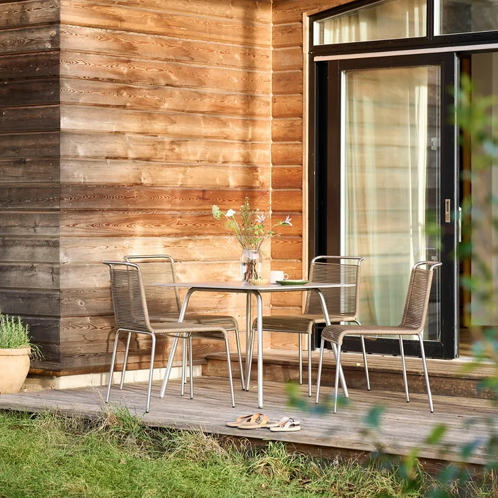 FDB Møbler - M20L Teglgård Lounge Sessel Outdoor, Kordel braun