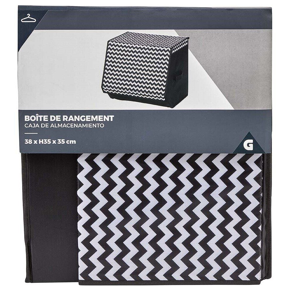 Boîte de rangement à ouverture frontale motif chevron H35 cm