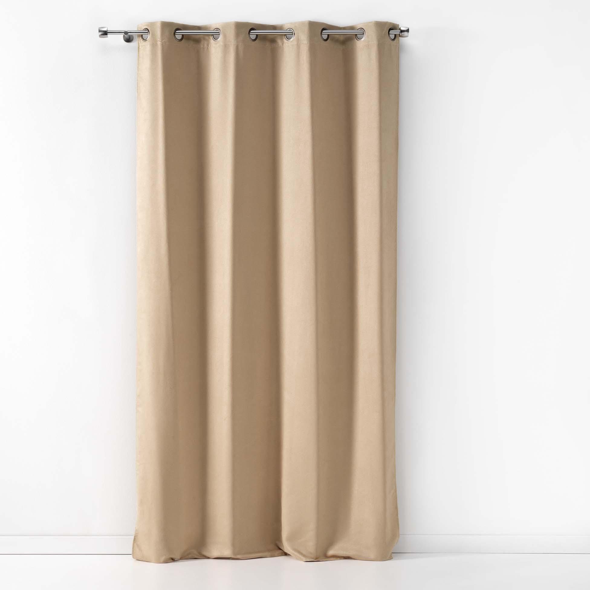 RIDEAU OEILLET 140X240CM SUEDE UNI SULTANE SABLE