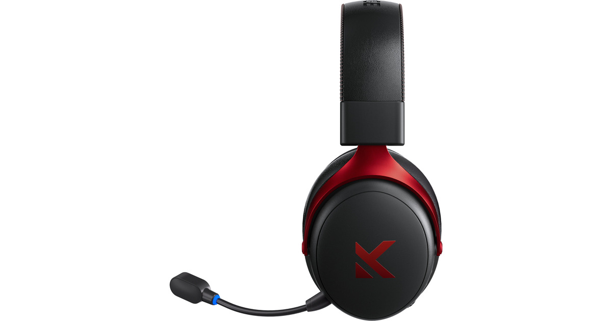 MCHOSEV9 Pro Wireless  over-ear gaming headset  (Zwart/rood, PC / laptop / Playstation / Switch / Smartphone, 2.4G / Bluetooth / Wired / Type-C)